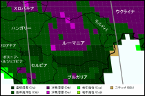 ルーマニア気候区分地図