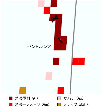セントルシア気候区分地図 セントルシア気候区分地図