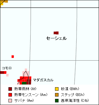 セーシェル気候区分地図 セーシェル気候区分地図