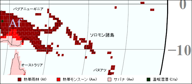 ソロモン諸島気候区分地図