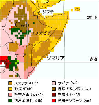 ソマリア気候区分地図 ソマリア気候区分地図