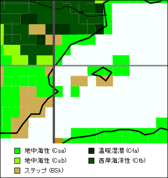 バレアレス諸島気候区分地図