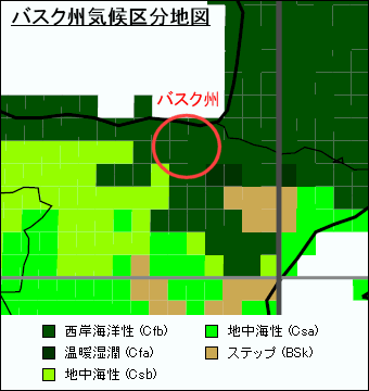 バスク州気候区分地図