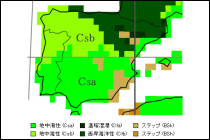 スペイン気候区分地図