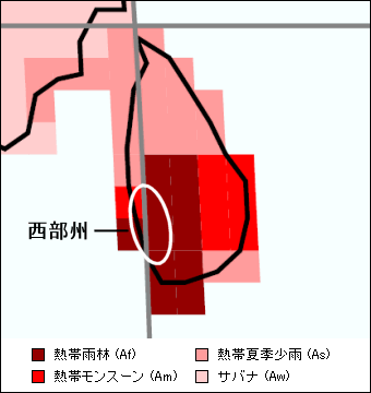 スリランカ 西部州気候区分地図