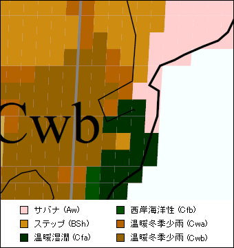 エスワティニ気候区分地図