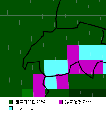 ベルン州気候区分地図