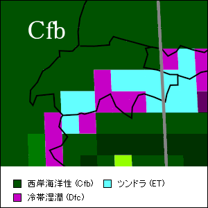 スイス気候区分地図