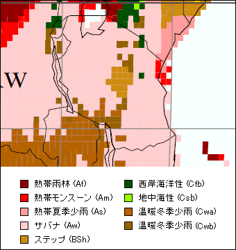 タンザニア気候区分地図 タンザニア気候区分地図