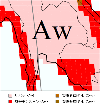 タイ中部気候区分地図