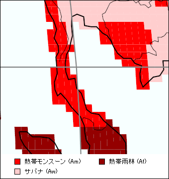 タイ南部気候区分地図