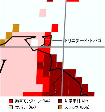 トリニダード・トバゴ気候区分地図