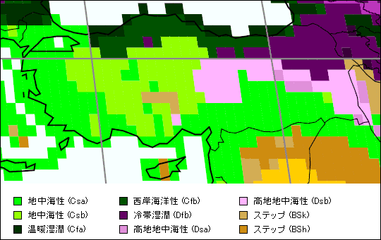 トルコ気候区分地図