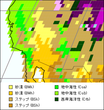 アリゾナ州 気候区分地図