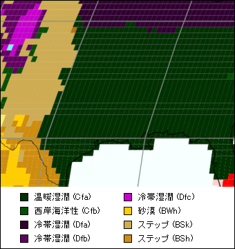 アーカンソー州 気候区分地図