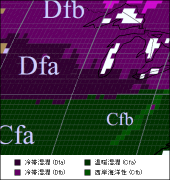 アイオワ州 気候区分地図