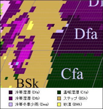 カンザス州 気候区分地図