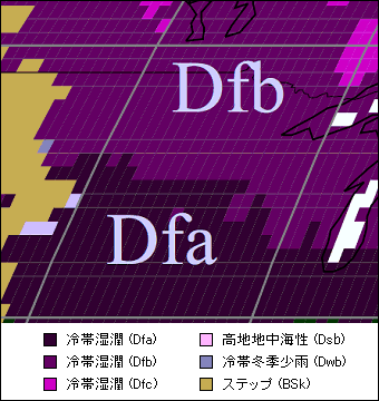 ミネソタ州 気候区分地図