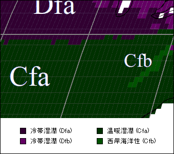 ミズーリ州 気候区分地図