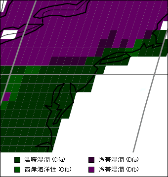 ニュージャージー州 気候区分地図