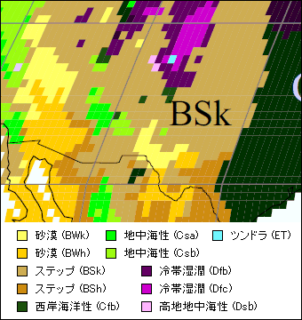 ニューメキシコ州 気候区分地図