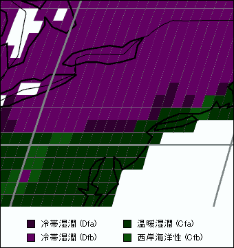 ニューヨーク州 気候区分地図