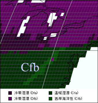 オハイオ州 気候区分地図