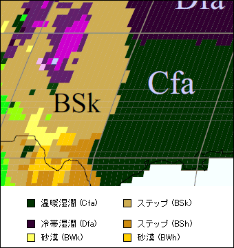 オクラホマ州 気候区分地図