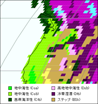 オレゴン州 気候区分地図