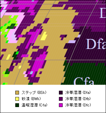 サウスダコタ州 気候区分地図