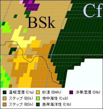 テキサス州 気候区分地図