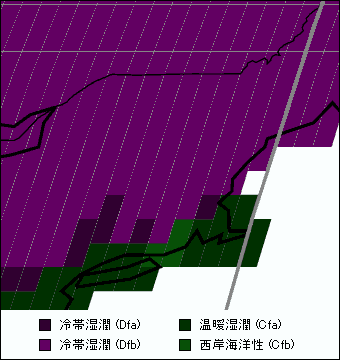 バーモント州 気候区分地図