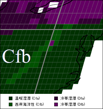 バージニア州 気候区分地図