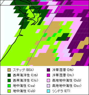 ワシントン州 気候区分地図