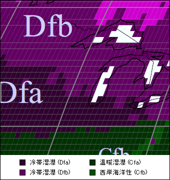 ウィスコンシン州 気候区分地図