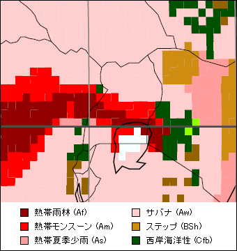ウガンダ気候区分地図