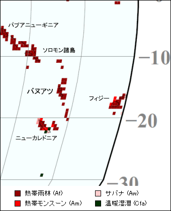バヌアツ気候区分地図