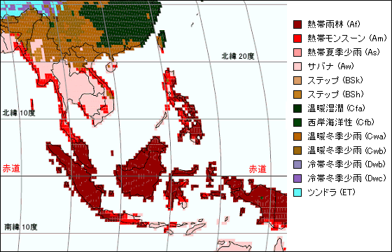 東南アジア気候区分地図
