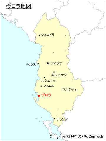 アルバニアにおけるヴロラ地図