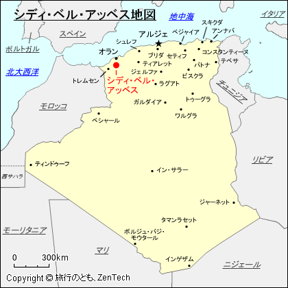 シディ・ベル・アッベス地図