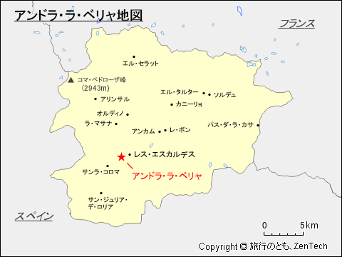 アンドラ・ラ・ベリャ地図