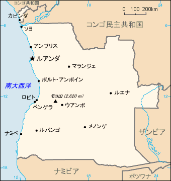 アンゴラ地図