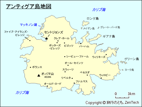 アンティグア島地図