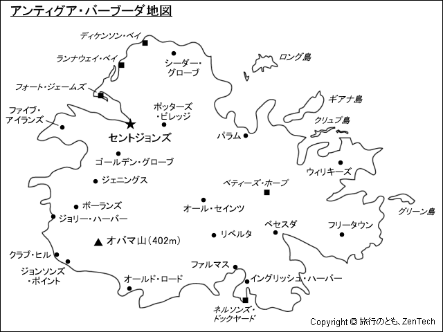 アンティグア島地図