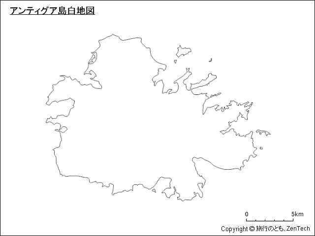 アンティグア島白地図