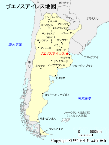 アルゼンチン ブエノスアイレス地図 旅行のとも Zentech