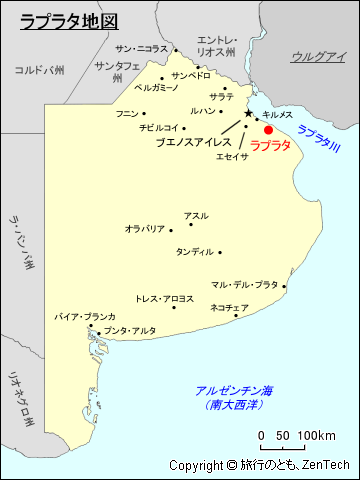 ブエノスアイレス州におけるラプラタ地図