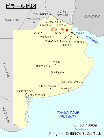 ブエノスアイレス州におけるピラール地図