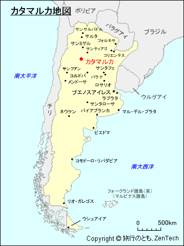 アルゼンチンにおけるサン・フェルナンド・デル・バジェ・デ・カタマルカ地図