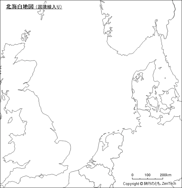 国境線入り北海白地図